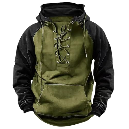 Sportjacke Herren Dünn Leicht, Kapuzenpullover Herren Mittelalter Sweatshirt Vintage Sweatjacke Steampunk Kleidung Trainingsjacke Wikinger Oberteil Baumwolle Kapuzenjacke Leichte Fleecepullover von Generisch