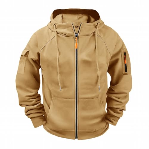 Sportjacke Hoodie Herren Kapuzenpullover Herren Warmer Pullover Winter Kapuzenjacke Kordelzug Einfarbiger Sweatjacke Rundhals Sportjacke Baumwolle Bequem Fit Sweatshirt Modische Hoodies & Sweatshirts von Generisch