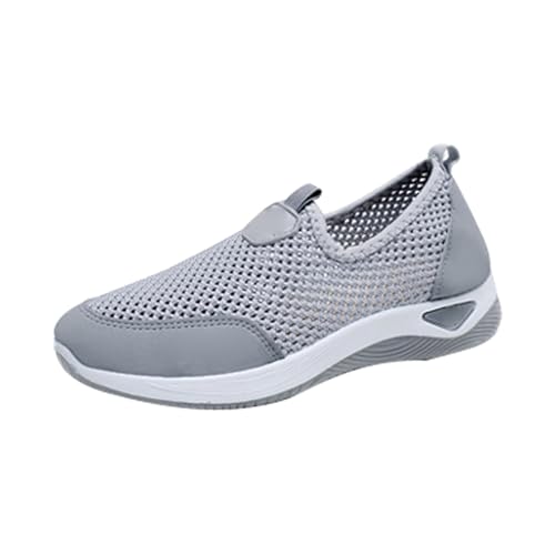 Sportschuhe Damen, Walkingschuhe Damen Leicht Weite H Vermascht Sneaker Flache Barfußschuhe Slip On Freizeitschuhe Bequeme Strandschuhe Ohne Schnürsenkel Walkingschuhe Trekkingschuhe Einzelne Schuhe von Generisch
