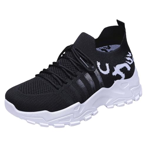 Sportschuhe Damen Sneaker Atmungsaktiv Bequeme Mesh Sportschuhe Mit Luftpolster Running Shoes Weiche Sohle Turnschuhe rutschfest Straßenlaufschuhe Gym Fitness Damensneaker 01-Schwarz 35.5 von Generisch