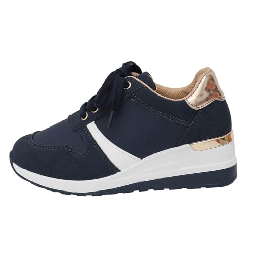 Sportschuhe Damen Weite H Walkingschuhe Freizeit Plateau Sneaker rutschfest Sportschuhe Leicht Laufschuhe Fitnessschuhe Sport Outdoorschuhe Breite Füße Bequeme Schuhe Schnürsenkel Sneakers von Generisch