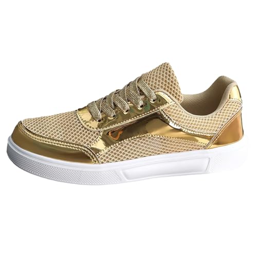 Sportschuhe Herren Atmungsaktiv,Freizeitschuhe Herren Sportlich Trekkingschuhe Fashion Laufschuhe Leicht Arbeitsschuhe Elegant Flache Schuhe rutschfeste Schnürschuhe Weichen Sohle Joggingschuhe von Generisch