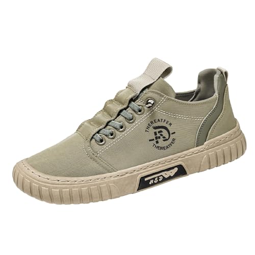Sportschuhe Herren Freizeitschuhe Herren Sommer Atmungsaktiv Walkingschuhe Leichtgewichts Canvas Schuhe Bequeme Halbschuhe Weichen Sohle Schlupfschuhe Flache Schnürschuhe Fashion Outdoorschuhe von Generisch
