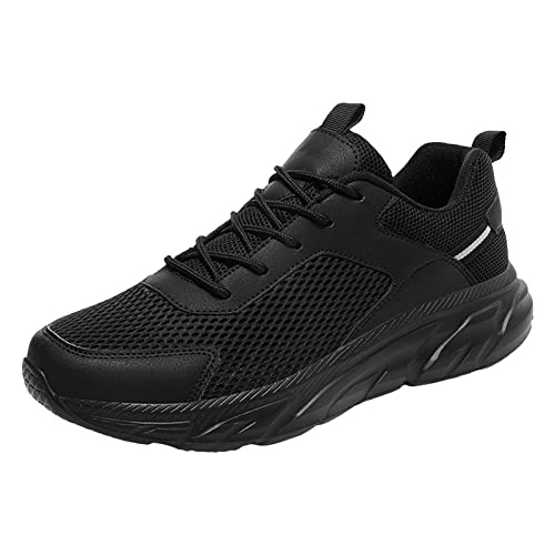 Sportschuhe Herren Laufschuhe Aus Leder Im Vintage-Stil – Atmungsaktiv Turnschuhe Sportlicher Sneaker Mit Memory Foam Trainingsschuhe Schnürsenkel Ohne Binden Sportschuhe von Generisch