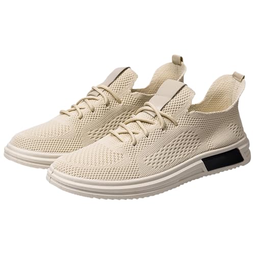 Sportschuhe Herren Modische Plateau Laufschuhe Mesh Atmungsaktive Schnürhalbschuhe Leichte Walkingschuhe Slip On Running Shoes Workout Freizeitschuhe Outdoor Gedämpft Wanderschuhe von Generisch