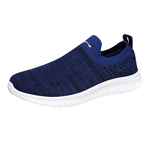 Sportschuhe Herren Schwarz, Turnschuhe Herren Atmungsaktiv Sneaker Leicht Freizeitschuhe Flache Joggingschuhe Laufschuhe Ohne Schnürsenkel Walkingschuhe Slip On Orthopädische Sport Fitnessschuhe von Generisch