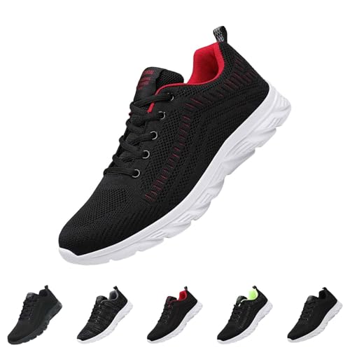 Sportschuhe Herren Schwarz Mit Weißer Sohle Joggingschuhe Herren Gedämpft Laufschuhe Rutschfeste Trainingschuhe Breite Traillaufschuhe Erhöhung Sneakers Leichte Joggingschuhe Atmungsaktiv Golfschuhe von Generisch