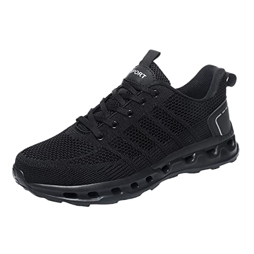Sportschuhe Herren Schwarz Trainerschuhe Breite Füße Turnschuhe Atmungsaktive Mesh Trekkingschuhe Workout Fitnessschuhe Cross-Training Laufschuhe Athleisure Sneaker rutschfest Freizeitschuhe von Generisch