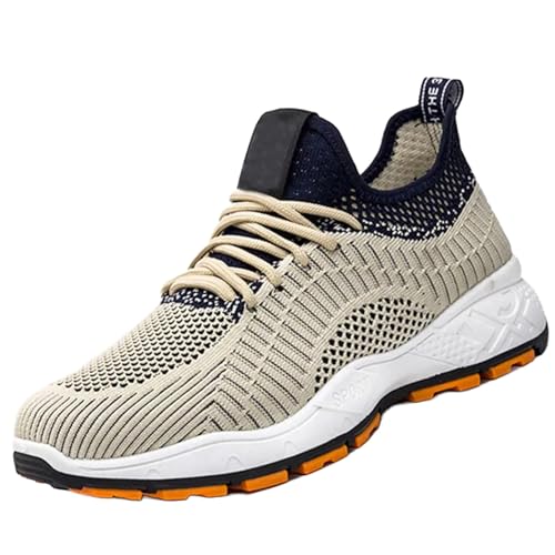 Sportschuhe Herren mit Plateausohle Mesh Turnschuhe mit Weiche Füße Laufschuhe Atmungsaktive Sneaker Aushöhlen Freizeitschuhe Komfort Slip BarfußSchuhe Fitnessschuhe Walkingschuhe Trekkingschuhe von Generisch