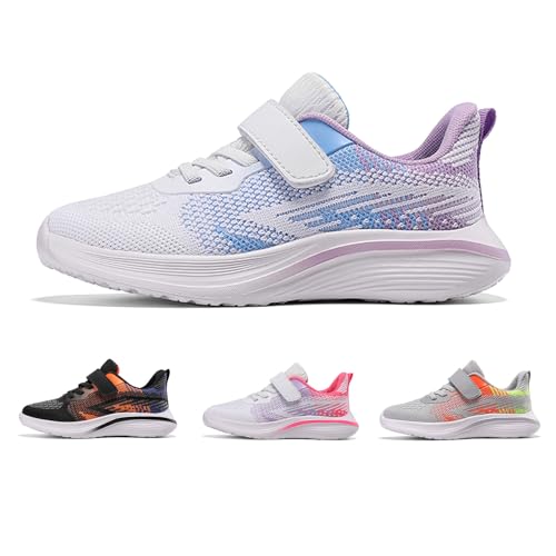 Sportschuhe Kinder Jungen Mädchen Modische Ganzjahres Hallenschuhe Turnschuhe Leichte Atmungsaktiv Mesh Straßenlaufschuhe Laufschuhe Flach Dicker Boden rutschfest Klettverschluss Sneaker Kinderschuhe von Generisch