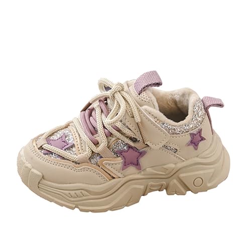 Sportschuhe Mädchen Kinder Winterschuhe Gefütterte Warm Hallenschuhe Turnschuhe rutschfeste Sneaker Laufschuhe Wanderschuhe Schnürschuhe Hallenturnschuhe Kinderschuhe Fitnessschuhe Barfußschuhe von Generisch