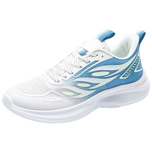 Sportschuhe Sneaker Herren Muster, minimalistisches Farbblock-Mesh, atmungsaktiv, bequem lässig, für alle Jahreszeiten Tennisschuhe Trainingsschuhe Atmungsaktiv (White, 43) von Generisch