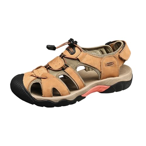 Sportschuhe Sneaker Herren Strand Hausschuhe Outdoor Wandern Flip Flops Sandalen Watschuhe Tennisschuhe Trainingsschuhe Atmungsaktiv (Gold, 48) von Generisch