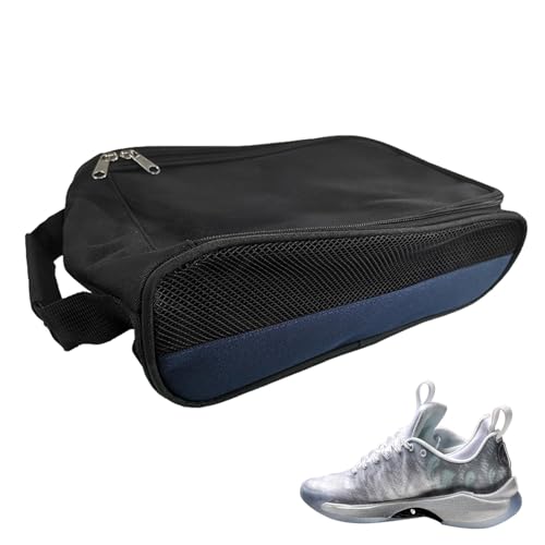 Sportschuhtasche, gepolsterte Reise-Schuhtasche, wasserabweisend, belüftet, mit Reißverschluss, mit Tragegriff oben, für Damen und Herren, blau, Refer to description, Uni von Generisch