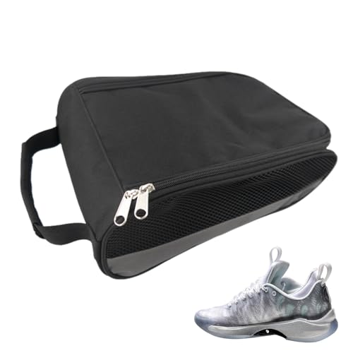 Sportschuhtasche, gepolsterte Reise-Schuhtasche, wasserabweisend, belüftet, mit Reißverschluss, mit Tragegriff oben, für Damen und Herren, grau, Refer to description, Uni von Generisch