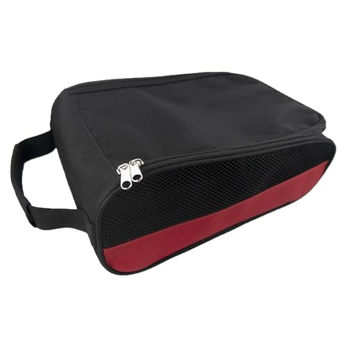 Sportschuhtasche, gepolsterte Reise-Schuhtasche, wasserabweisend, belüftet, mit Reißverschluss, mit Tragegriff oben, für Damen und Herren, rot, Refer to description, Uni von Generisch