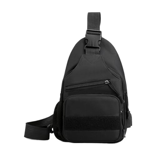 Sporttasche, Schultertasche, praktische tragbare Brusttasche, Kuriertasche für Damen, Herren, Wandern, Camping, Joggen, Radfahren, Schwarz , Refer to description von Generisch