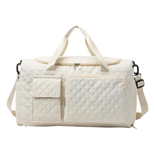 Sporttasche für Damen, Tragetasche für Damen, mit verbreitertem Schultergurt, Nass- und Trockentrennung, große Kapazität, Duffels mit Tasche für den Außenbereich, beige, Refer to description von Generisch
