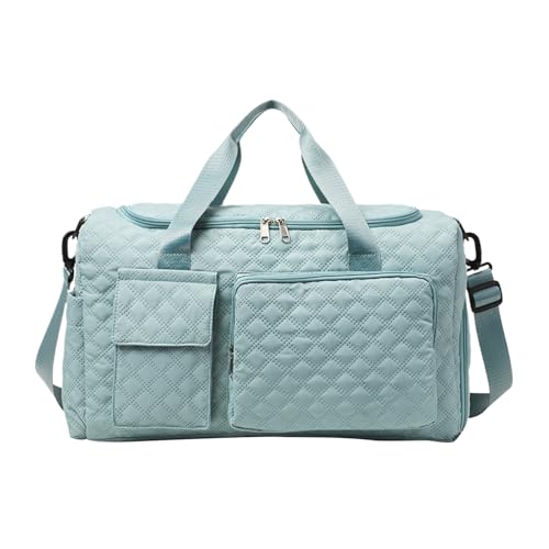 Sporttasche für Damen, große Reisetasche, Nass- und Trockentrennung, breiter Schultergurt, Multi-Trage-Design, für Fitnessstudio und Übernachtung, 44 x 20 x 41 cm, seeblau, Refer to description von Generisch