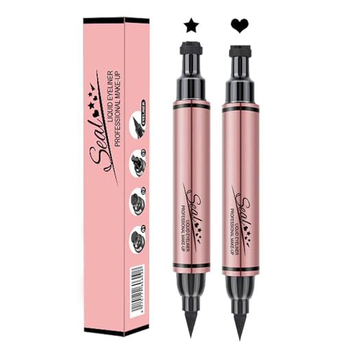 Star Stamp Eyeliner – Wasserdichter Herz-Eyeliner-Stempel | Doppelendiger Quick Flick Winged Liner mit weicher Schwammspitze, einfaches Augen-Make-up-Werkzeug für perfekte Designs von Generisch