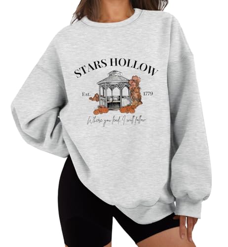 Stars Hollow Sweatshirt, Stars Hollow Shirt, Stars Hollow Where You Lead I Will Follow Sweatshirt, grau, L von Generisch