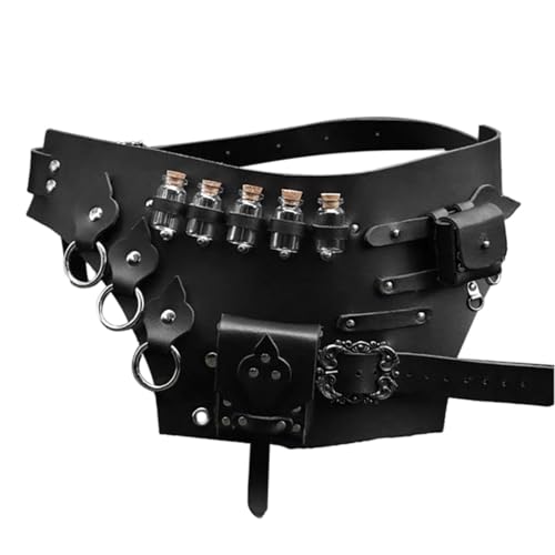 Steampunk-Beutel - Starker und robuster mittelalterlicher Ritter-Korsettgürtel,Mittelalterlicher Ritter-Korsettgürtel Wikinger-Stil mit Verstellbarer Taille, Gürteltasche für Bühnenshow, Cosplay, P von Generisch