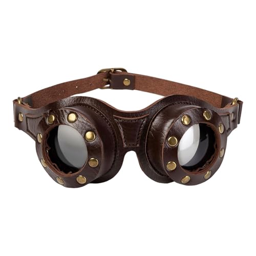 Steampunk Schutzbrille - Steampunk Halloween Brille | Verstellbare Retro Brillen Unisex Für Anime Conventions Und Halloween Kostümpartys von Generisch