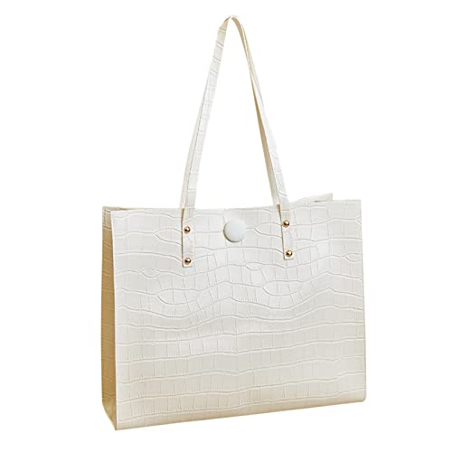 Steckschloss Für Taschen Silber Mode Frauen Kunstleder Einfarbig Muster Handytasche Umhängetasche Handtasche Kurze Damen Sporthose Mit Taschen (White, One Size) von Generisch