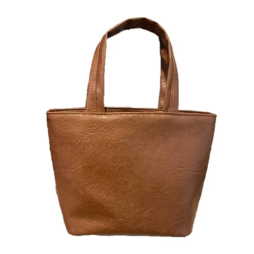 Steckschloss Taschen Handtasche 2025 Neue Damentasche Hochwertige Mode Kosmetiktasche Einfarbig Niedliche -Handtasche Aigner Taschen Damen Blau (Brown, One Size) von Generisch