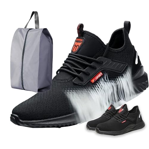 Steel Toe Safety Boots Men - Lightweight Work Boots with Anti-Slip Sole, Breathable Safety Shoes for Construction, Industrial & Outdoor Work (41) von Generisch