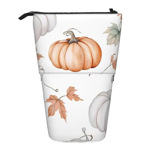 Stehendes Federmäppchen mit Kürbis-Ahornblatt, Ernte, Herbst, Stifthalter, Teleskop-Bleistifttasche, Pop-Up-Kosmetiktasche, Schreibwaren-Organizer für Schule, Büro, Reisen von Generisch