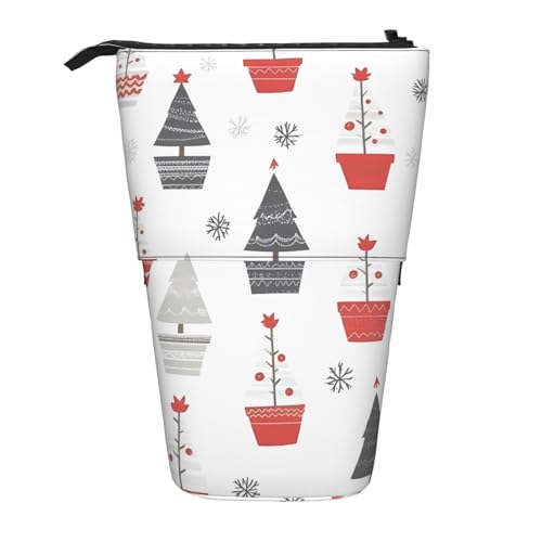 Stehendes Federmäppchen mit Weihnachtsbäumen, bunt, abstrakt, Stifteetui, Teleskop-Federtasche, Pop-Up-Kosmetiktasche, Schreibwaren-Organizer für Schule, Büro, Reisen von Generisch