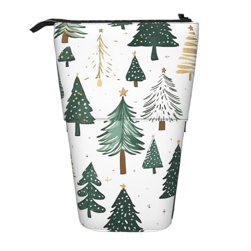 Stehendes Federmäppchen mit Winterbaum, Weihnachts-Stifttasche, Teleskop-Federtasche, Pop-Up-Kosmetiktasche, Schreibwaren-Organizer für Schule, Büro, Reisen von Generisch