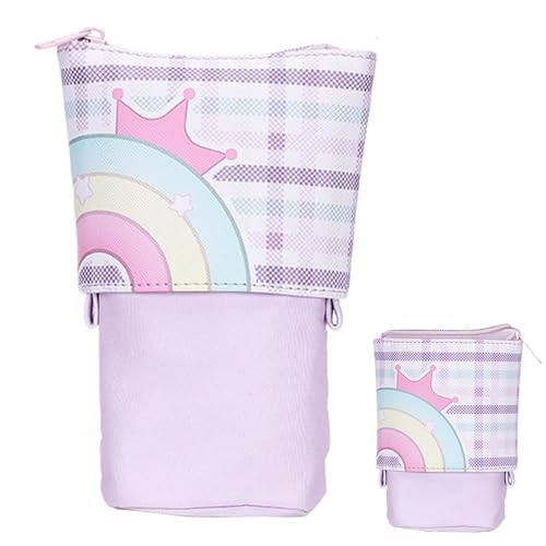 Stehstange Bleistiftkoffer, Teleskopstifttasche | Regenbogen -Stifthalter Schreibwarenfall - Großkapazität stapellierender Organisator, wasserdichter Halter für Radiergummi -Make -up -Bürsten von Generisch