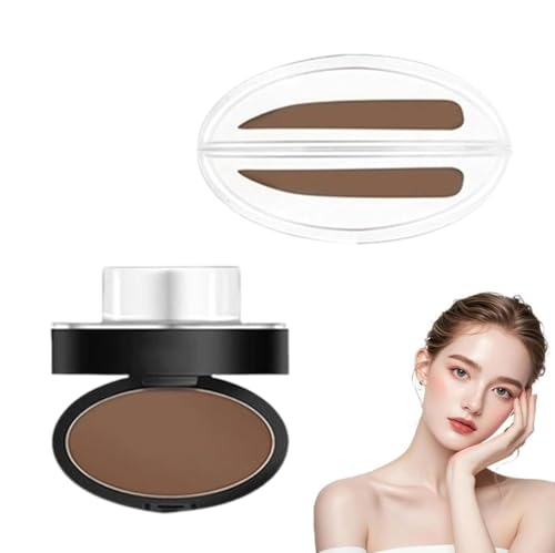 Stempelset, Wasserfestes Augenbrauen-Stempel-Set, Anfängerfreundliches Augenbrauen-Definitions-Tool, Verwischfest, Für eine natürliche Augenbrauenform (Hellbraun-b) von Generisch