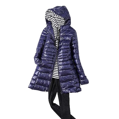 Steppjacke Damen Leicht, Daunenjacke Damen Leichte Lang Übergangsjacke Zipper Weiße Entendaunen Daunenmantel Wasserbeständige Winddichte Packbare Puffer Jacke Outdoorjacke Steppmantel Winterjacke von Generisch