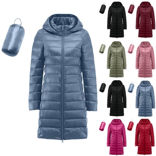 Steppjacke Damen, Steppjacke Damen Leicht Daunenjacke Lang Regenjacke Puffer Jacke Steppmantel Wintermantel Softshelljacke Leicht Federleichte Daunenmantel von Generisch