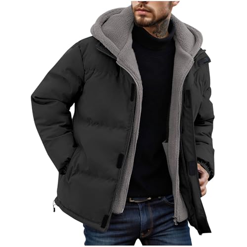 Steppjacke Herren Wasserdicht Winterjacke Winddichte Pufferjacke Zweiteil-Optik Warm Jacke Dickes Thermojacke Freizeit Übergangsjacke Heavy Wintermantel Steppblouson mit Kapuze Hooded Daunenjacke 3XL von Generisch