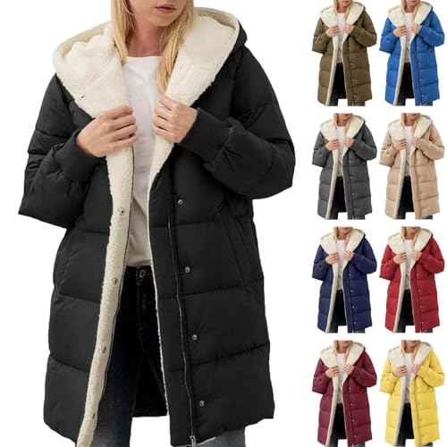 Steppmantel Damen Leicht Wintermantel Lang Winterjacke Warm Gefüttert Jacke Winter Mantel Parka Herbst Steppmantel Herbstmantel Oversize Winterparka Outdoor Regenponcho Damen von Generisch