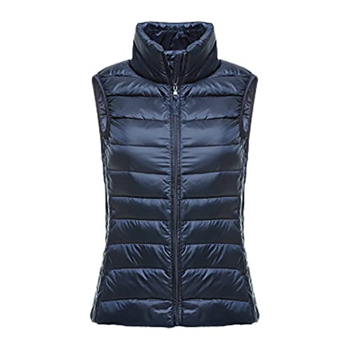 Steppweste Damen Baumwolle äRmellose Kurz Stehkragen Unifarben DüNner Wintermantel mit ReißVerschluss LäSsige Pufferjacke Slimfit üBergangsjacke Geeignet Steppjacke Outdoor Wintermantel Weste von Generisch