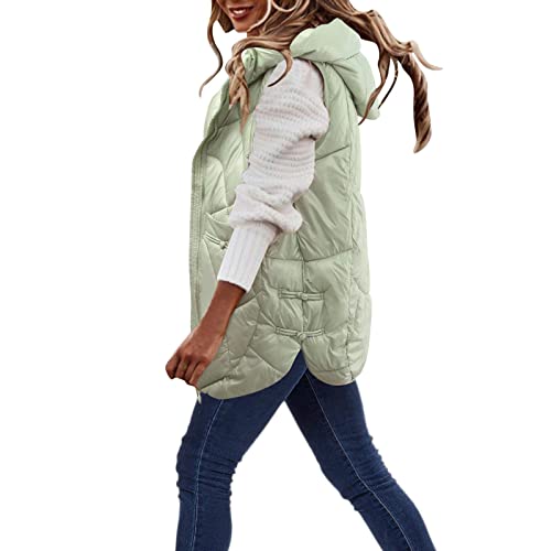 Steppweste Damen Leicht Lang Windbreaker Grosse Groessen Frühling Outdoorjacke Damenjacke Klassisch Ohne Ärmel Halblang Wintermantel Stepweste Winter Ultraleicht Outwear Langweste Westen von Generisch