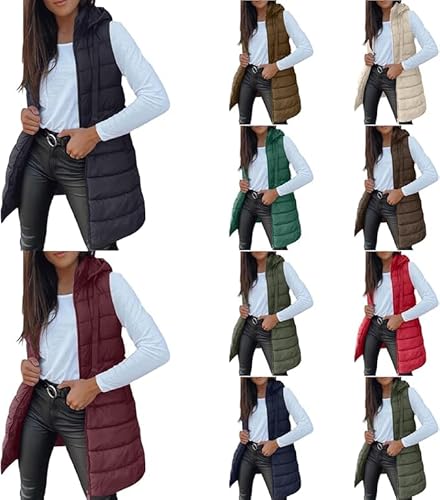 Steppweste Lang Damen, Steppweste Weste Damen Lang Teddy Lange Ärmellose Damenweste Longweste Leicht Elegant Mit Kapuze Daunenweste Winterjacke Grosse Grössen Reissverschluss Kapuzenweste Outdoor Steppweste Lang Damen, Steppweste Weste Damen Lang Teddy Lange Ärmellose Damenweste Longweste Leicht Elegant Mit Kapuze Daunenweste Winterjacke Grosse Grössen Reissverschluss Kapuzenweste Outdoor von Generisch