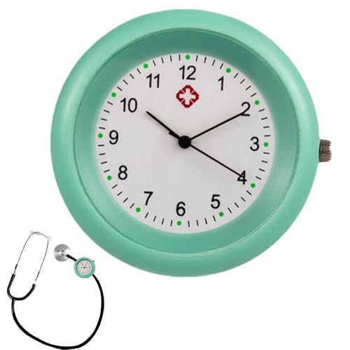 Stethoskopuhr - Clip On Stilluhr Taschenuhr | Wasserdicht Zuverlässige Uhren Präzises Medizinisches Werkzeug Professionelles Zubehör für Ärzte, Krankenschwestern, Gesundheitspraktiker, grün, Refer to von Generisch