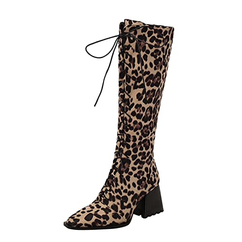 Stiefel Damen High Heels Overknees Blockabsatz Schuhe Lederstiefel Elegante Mit Absatz Pumps Plateau Springerstiefel Hohe Goth Fetisch Glitzer Highheels Stöckelschuhe Stiletto Sexy Knee Boots Spring von Generisch