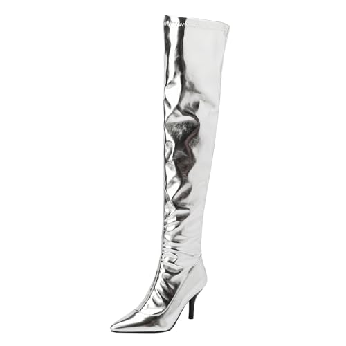 Stiefel Damen High Heels Overknees Glitzer Schuhe Stöckelschuhe Pumps Elegante Mit Absatz Platform Boots Stiletto Blockabsatz Sexy Highheels Overknee Hohe Goth Plateau Fetisch Lederstiefel Spring Stiefel Damen High Heels Overknees Glitzer Schuhe Stöckelschuhe Pumps Elegante Mit Absatz Platform Boots Stiletto Blockabsatz Sexy Highheels Overknee Hohe Goth Plateau Fetisch Lederstiefel Spring von Generisch