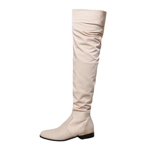 Stiefel Damen High Heels Overknees Plateau Sommer Blockabsatz Schuhe Stiletto Stöckelschuhe Knee Boots Fetisch Goth Highheels Elegante Mit Absatz Platform Hohe Spring Glitzer Pumps Lederstiefel Sexy von Generisch