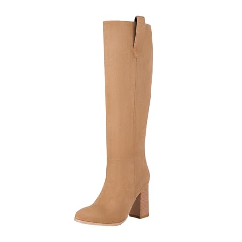Stiefel Damen Overknees High Heels Stöckelschuhe Trachtenschuhe Elegante Schuhe Mit Absatz Highheels Overknee Hohe Goth Stiletto Blockabsatz Sexy Pumps Spring Glitzer Plateau Lederstiefel Fetisch von Generisch