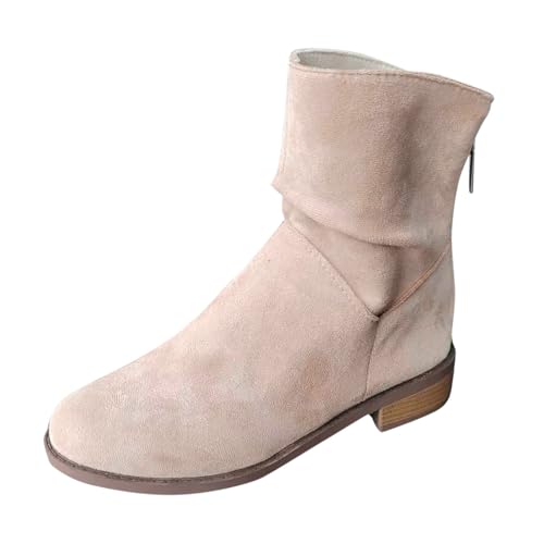Stiefel Damen Stiefeletten Beige Halbhoch Chelsea Boots Frauen Ankle Schwarz Wellies Grau Wasserdicht Regenstiefel Bequem Lila Anti-Rutsch Reitstief Gummistiefel Flache Halbstiefel 45 44 43 42 41 von Generisch