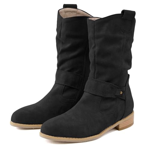 Stiefel Damen Stiefeletten Beige Halbhoch Chelsea Boots Frauen Ankle Schwarz Wellies Grau Wasserdicht Regenstiefel Bequem Lila Anti-Rutsch Reitstief Gummistiefel Flache Halbstiefel 45 44 43 42 41 von Generisch