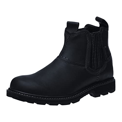 Stiefelette Herren Leder Runde Toe Stiefel Vintage Wanderschuhe Leichte Arbeitsstiefel Klassische Durchtrittsichere Sicherheitsstiefel Verschleißfest Trainingsschuh Bequeme Freizeitschuhe von Generisch